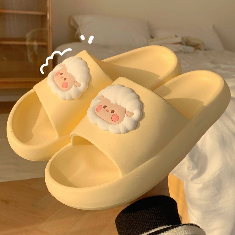 厚底凉拖鞋羊呆夏季士细防滑拖鞋轻便萌卡通时尚小男女条细居家,女鞋,一字拖,淘宝优惠券,粉丝福利购,淘宝优惠卷