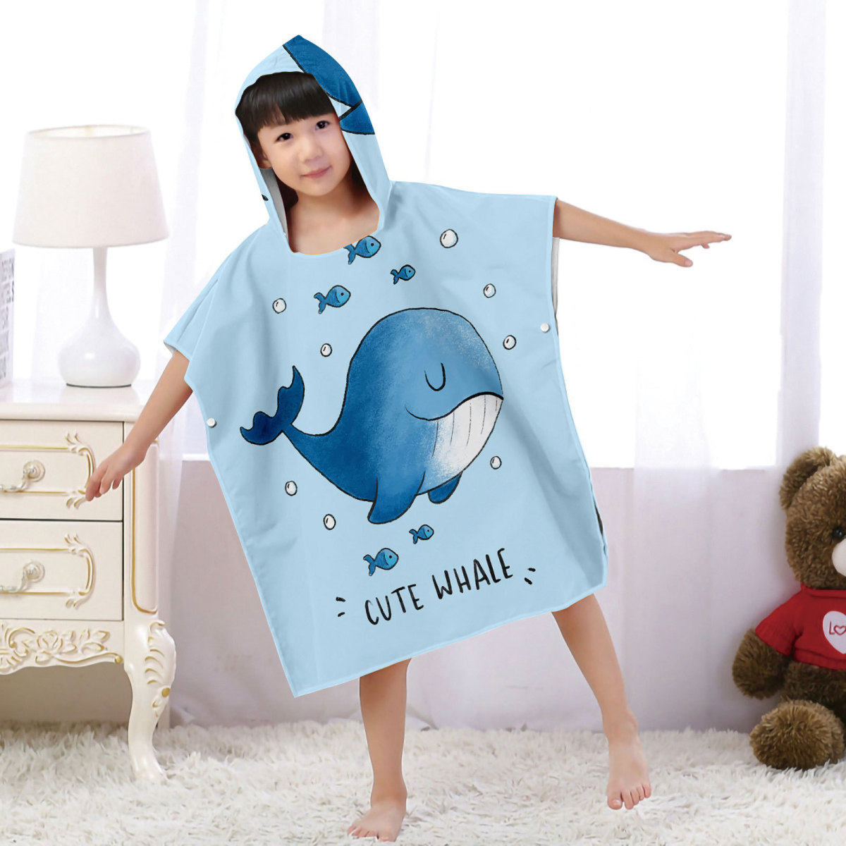 海洋连帽穿戴浴袍沙滩斗篷双面绒换衣毛巾动物卡通儿童连帽浴巾98,个性定制/设计服务/DIY,其它日用/装饰定制,淘宝优惠券,粉丝福利购,淘宝优惠卷
