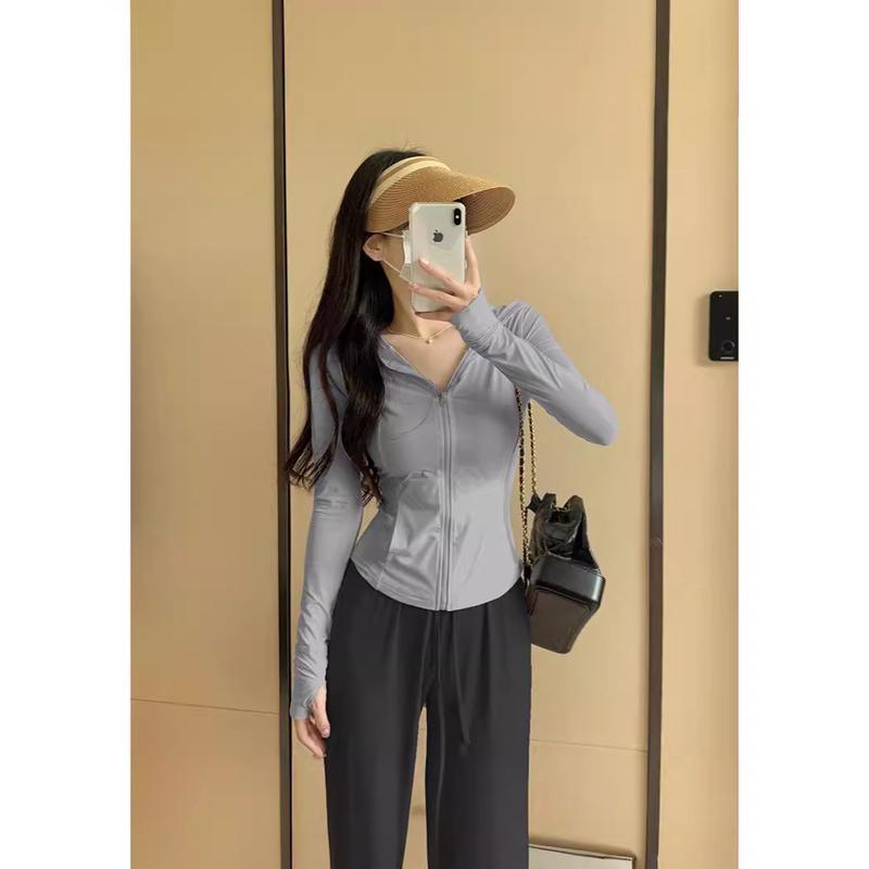 冰丝防晒衣女款夏季上衣修身收腰外套小个子2024新款防紫外线黄色