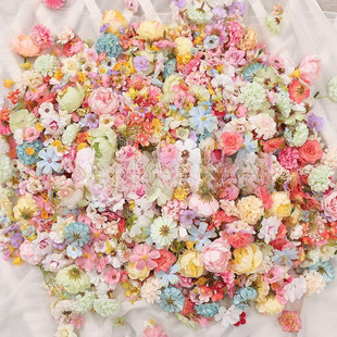 仿真小花朵混搭材料包 绢花头饰花环手工材料花环裙撑婚庆布景
