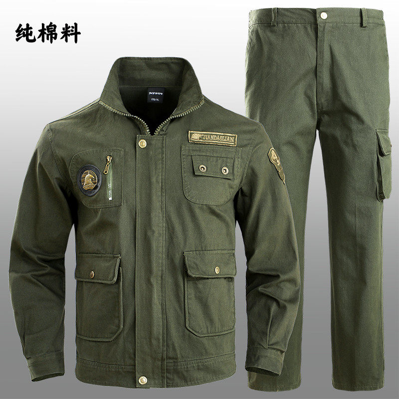 春秋军绿色纯棉劳保工作服套装男加肥加大码耐磨宽松电焊防烫工服,男装,工装制服,淘宝优惠券,粉丝福利购,淘宝优惠卷