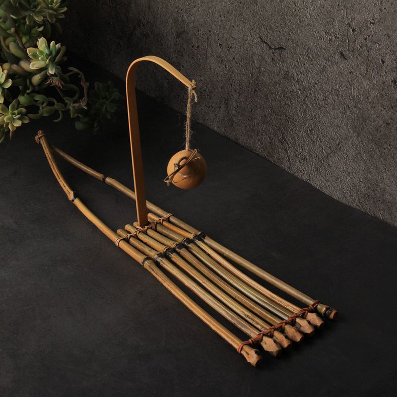 手工竹编心葫芦摆件天然桌面装饰茶点盘点竹排茶托杯垫香炉底座