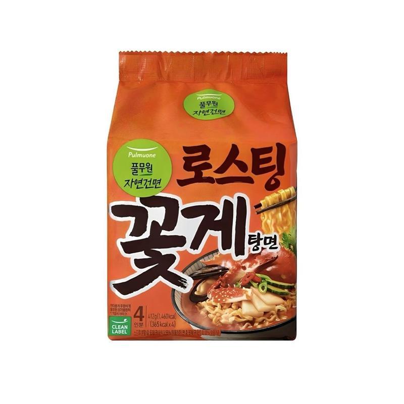 韩国直邮Pulmuone红蟹汤面葱油拌面豚骨汤面非油炸速食方便面泡面