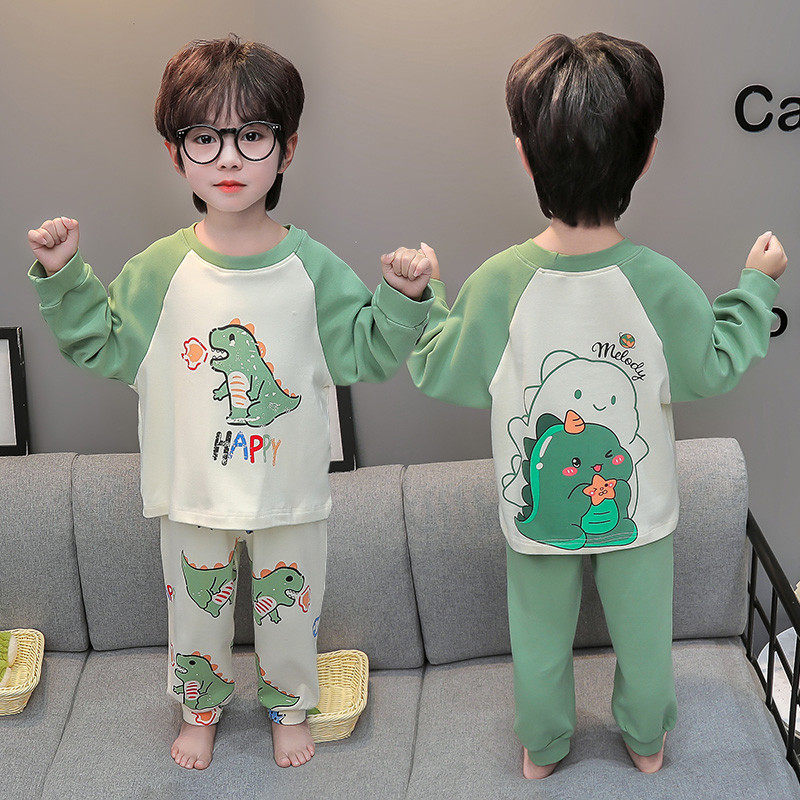 男童睡衣2025新款春秋男宝宝纯棉防着凉长袖卡通婴幼儿家居服套装