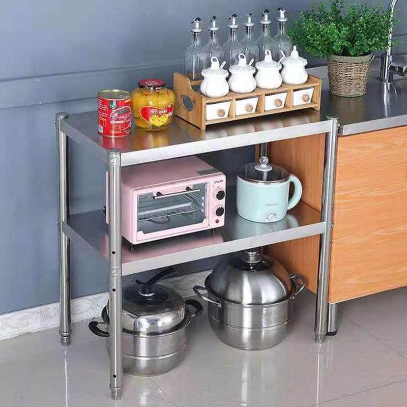 不锈钢厨房置物架收纳架台面微波炉烤箱橱柜双层落地两层锅架家用,厨房/烹饪用具,厨房置物架/置物柜/角架,淘宝优惠券,粉丝福利购,淘宝优惠卷