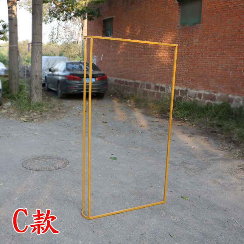 新款道具铁艺定制款弧形背景架路引婚礼舞台迎宾区摆件造型创意背
