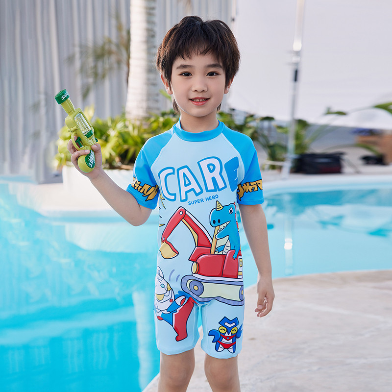 儿童泳衣男童2025新款连体男孩专业竞速训练速干幼小童宝宝游泳衣