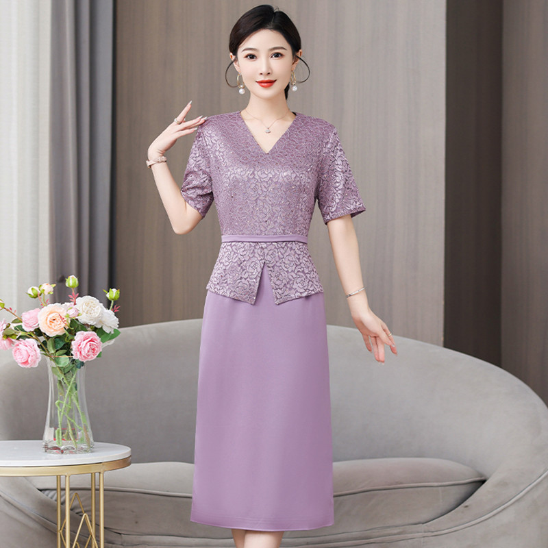 高货速发喜婆婆婚宴装婚礼服连衣裙平时可穿衣服高贵年轻款妈妈结