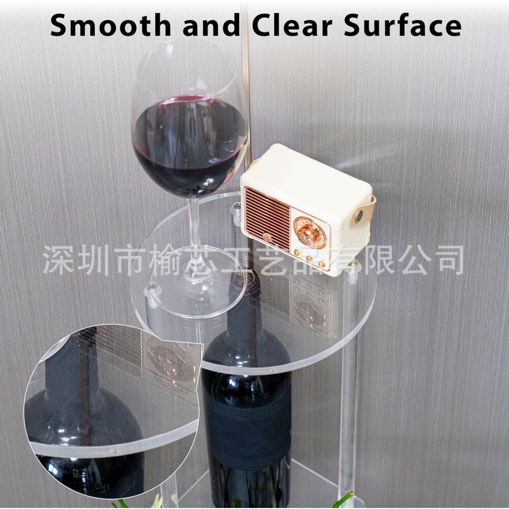 3层亚克力圆形桌子 饮料桌 茶桌 红酒桌 适合卧室、沙发、客厅等