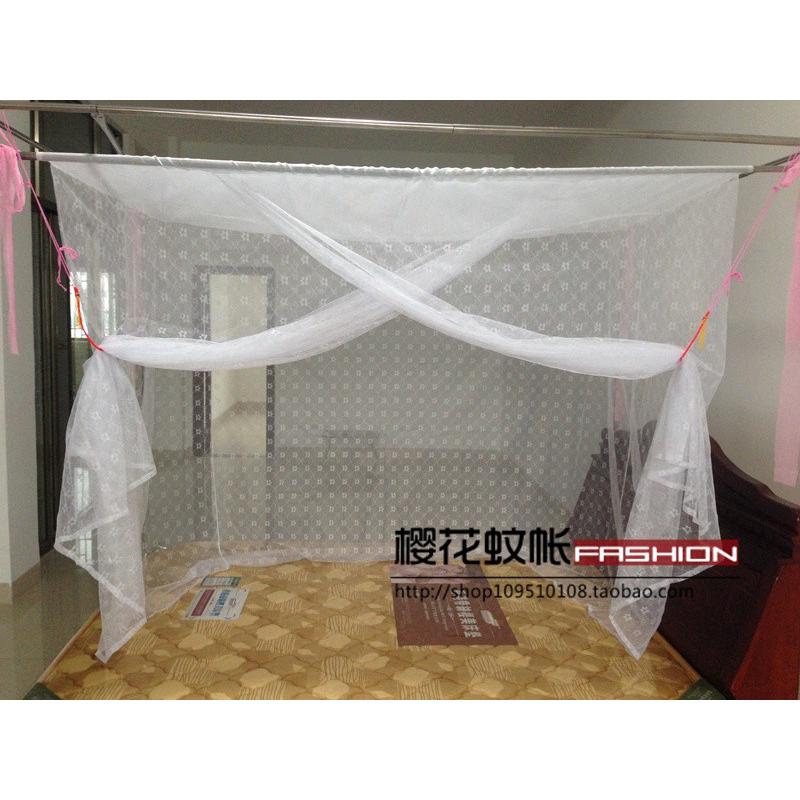 大梅花八角工地老式传统穿杆学校宿舍梅防尘方顶蚊帐特密特厚包邮