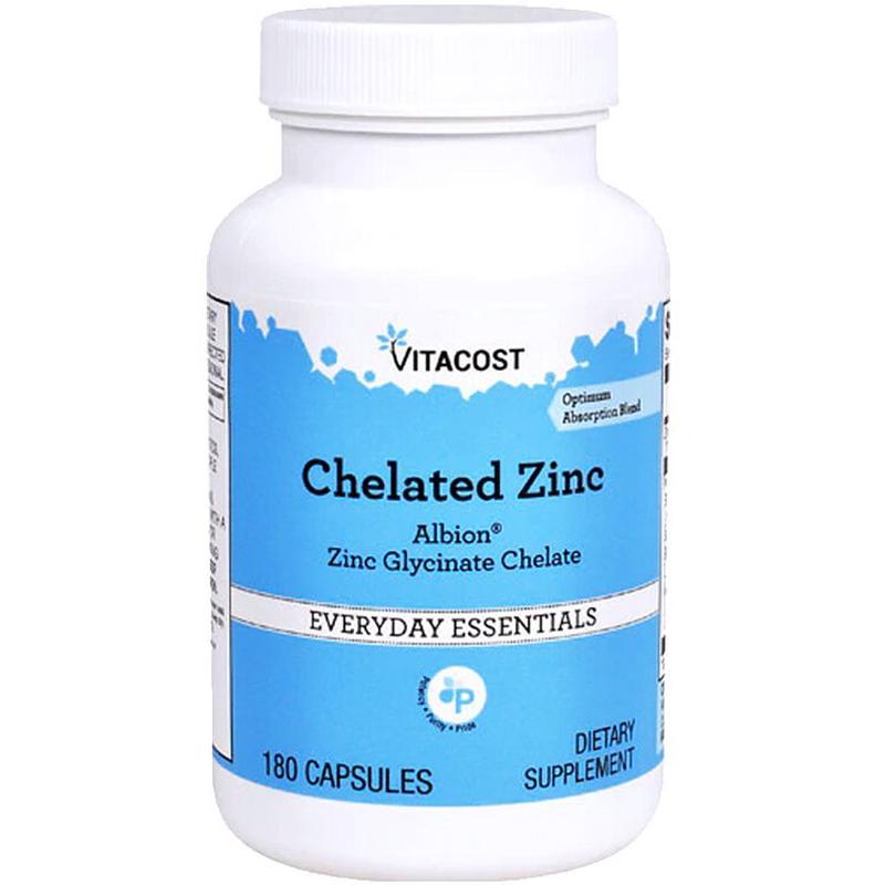 大瓶装 美国 Vitacost  Chelated Zinc甘氨酸锌螯合物 30mg180粒
