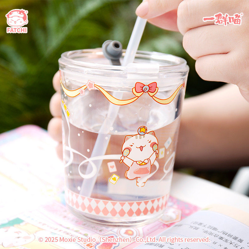 萌想【玻璃杯】历史是一群喵玻璃杯可爱带盖吸管水杯,模玩/动漫/周边/娃圈三坑/桌游,动漫水杯/居家/百货,淘宝优惠券,粉丝福利购,淘宝优惠卷