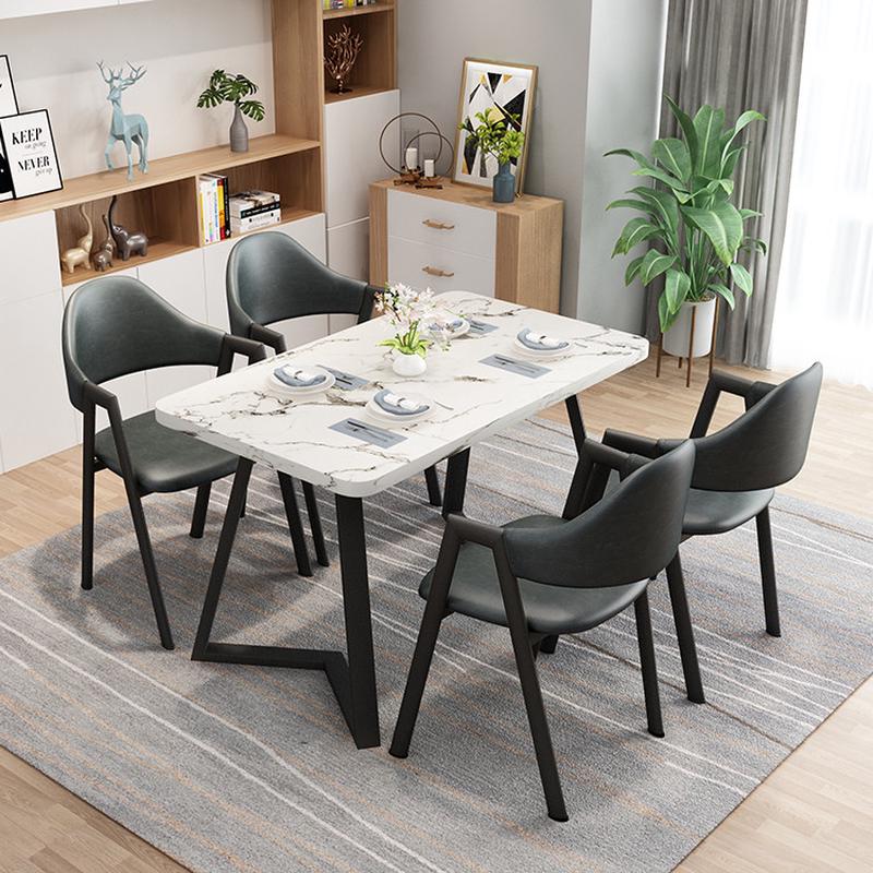 北欧简约接待桌椅组合咖啡店铺会客桌椅办公室休闲洽谈桌方桌餐桌