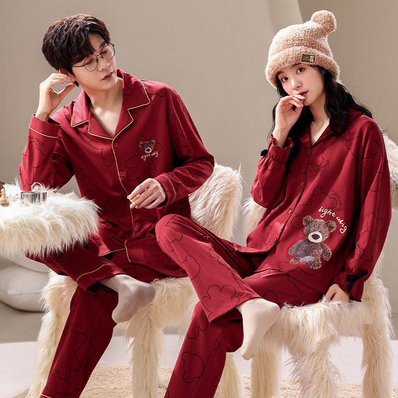 思馨坊情侣睡衣春秋款纯棉长袖套装红色结婚新婚男女本命年家居服,女士内衣/男士内衣/家居服,睡衣/家居服套装,淘宝优惠券,粉丝福利购,淘宝优惠卷