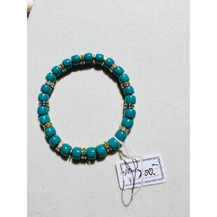 优质菱镁矿松石手链老型直切桶珠女款单圈手串饰品礼物送女友闺蜜