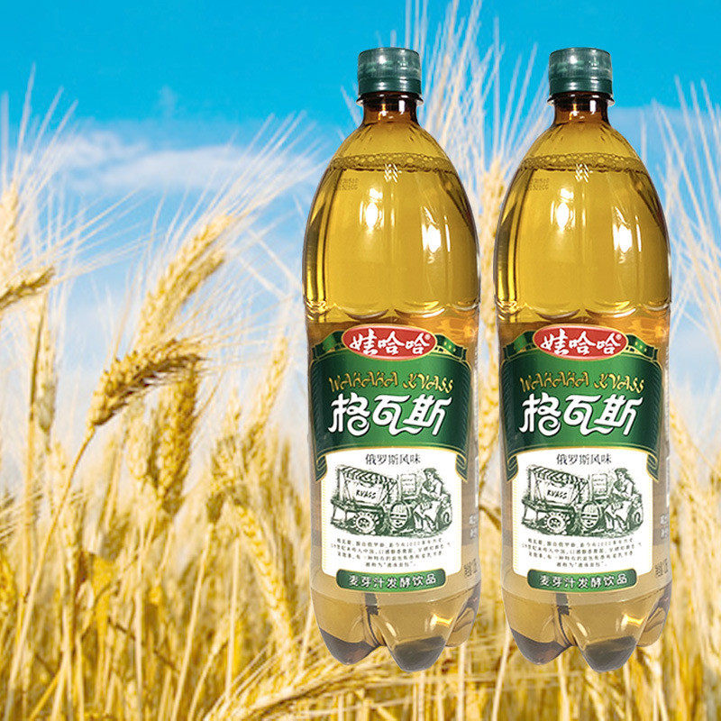 新货娃哈哈格瓦斯俄罗斯风味饮料1.25L*12瓶麦芽发酵饮品碳酸饮料