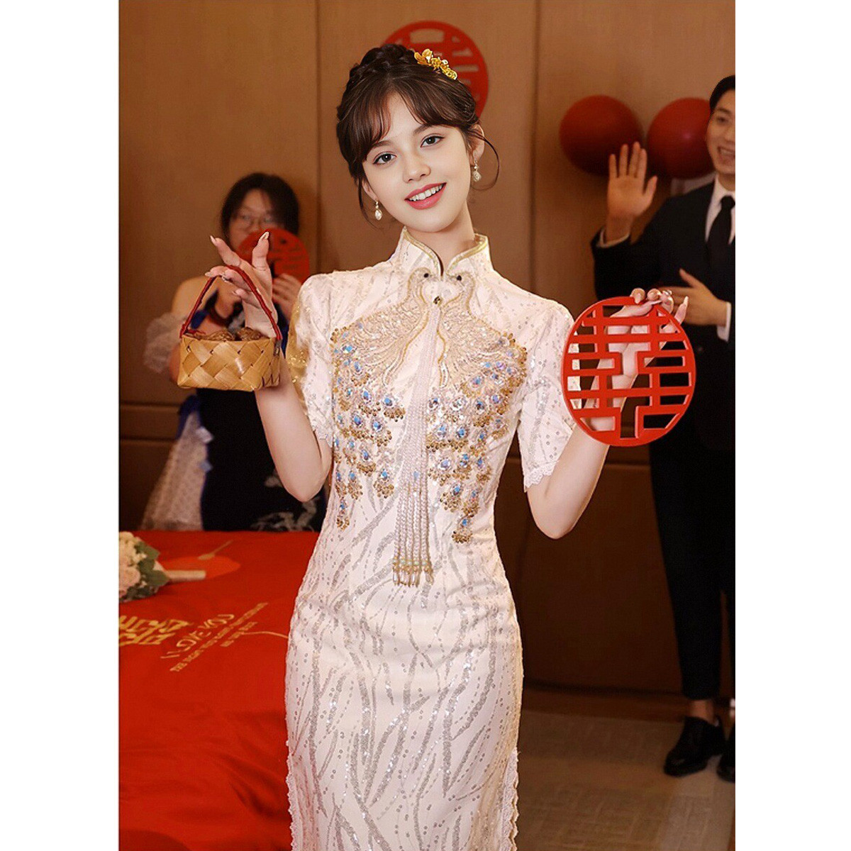 香槟色夏季新款新娘高级感订婚结婚春季出阁服嫁衣