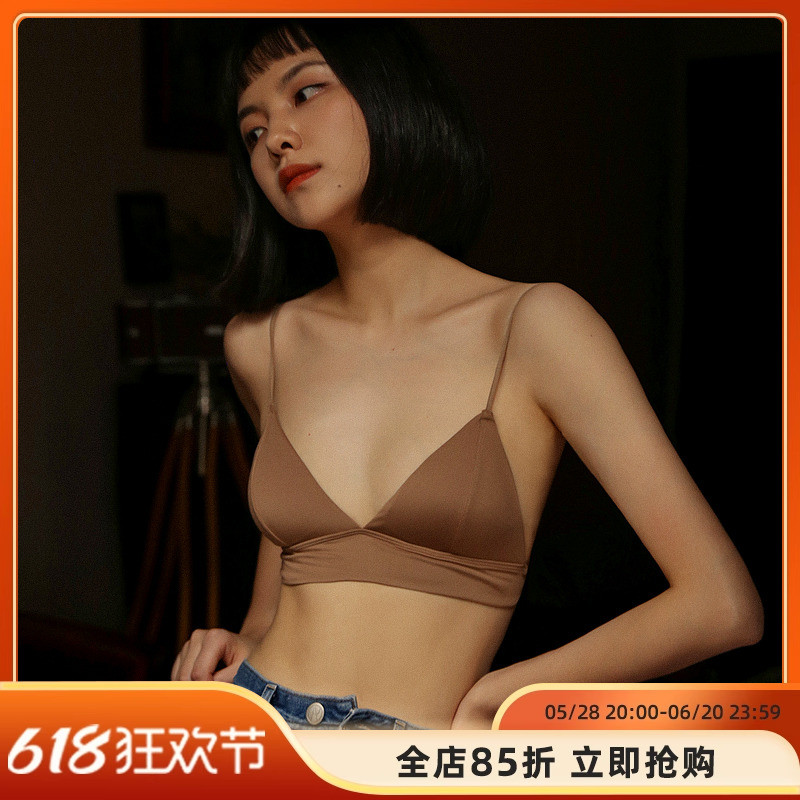 贴身日记黑白纯色少女打底带垫三角软杯无钢圈文胸内衣薄