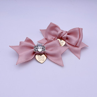花边韩粉色金币甜心复古丝带甜美芭蕾风蝴蝶结鞋 花 可拆卸鞋 夹扣鞋