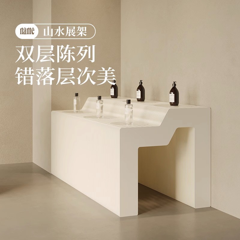 十八纸山水展台艺术展会多层高低陈列商铺橱窗氛围中岛商品展示架