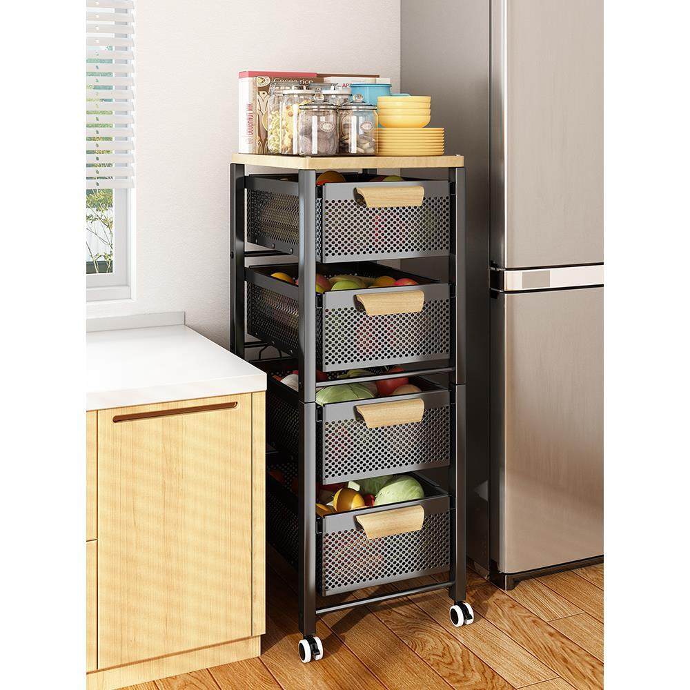 抽屉式蔬菜收纳架篮子厨房置物架多功能落地多层储物柜水果放菜筐,厨房/烹饪用具,果蔬置物架/篮/框,淘宝优惠券,粉丝福利购,淘宝优惠卷