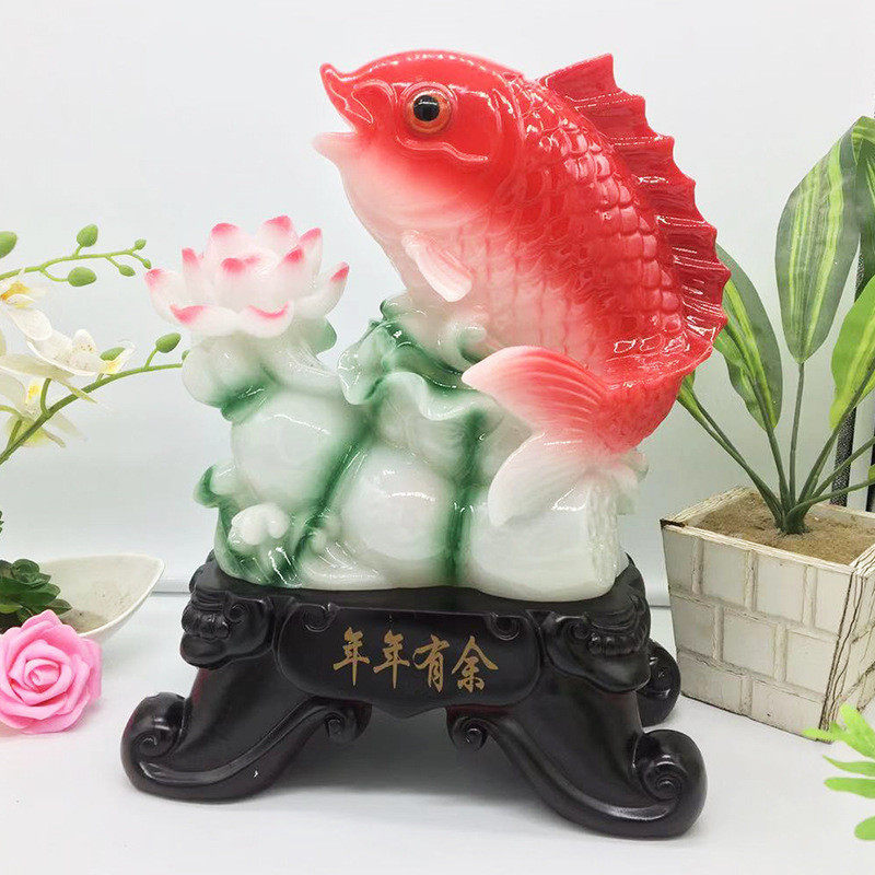 创意树脂摆件百财有余公司年年有余收银台装饰品摆件开业礼品批发