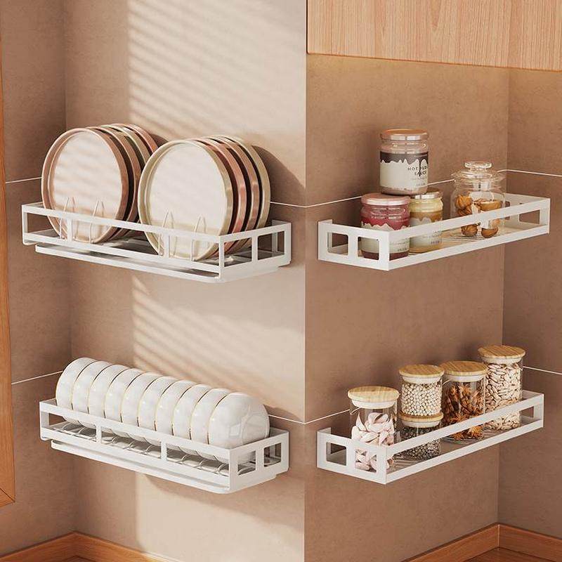 碗碟架壁挂式盐油醋调味料多功能酱厨房置物架免打孔收纳架墙上子,厨房/烹饪用具,碗架,淘宝优惠券,粉丝福利购,淘宝优惠卷