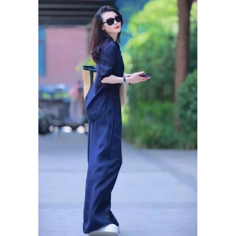高货亚麻套装女夏装2025新款时尚休闲洋气减龄高端苎麻气质阔腿裤