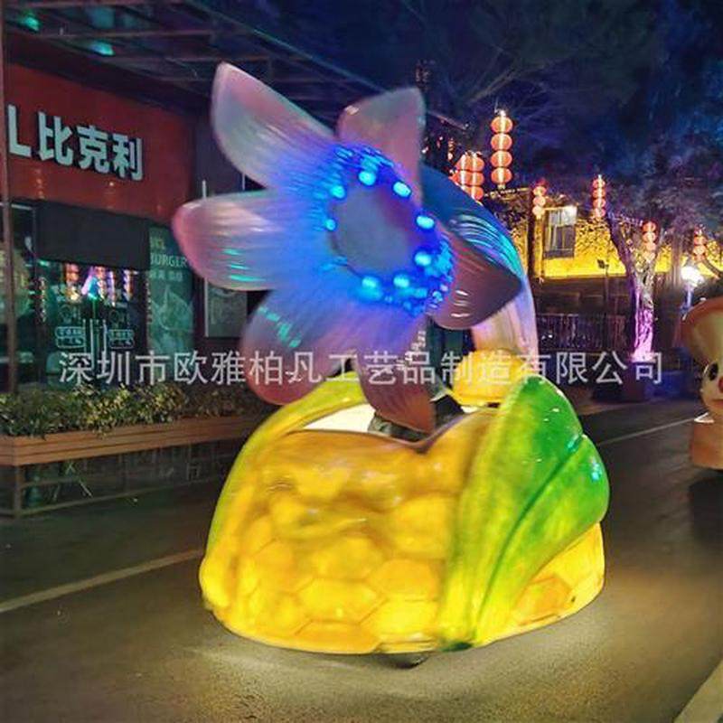 户外美陈雕塑动物雕像巡游花车美陈公园乐园游园车玻璃钢美陈