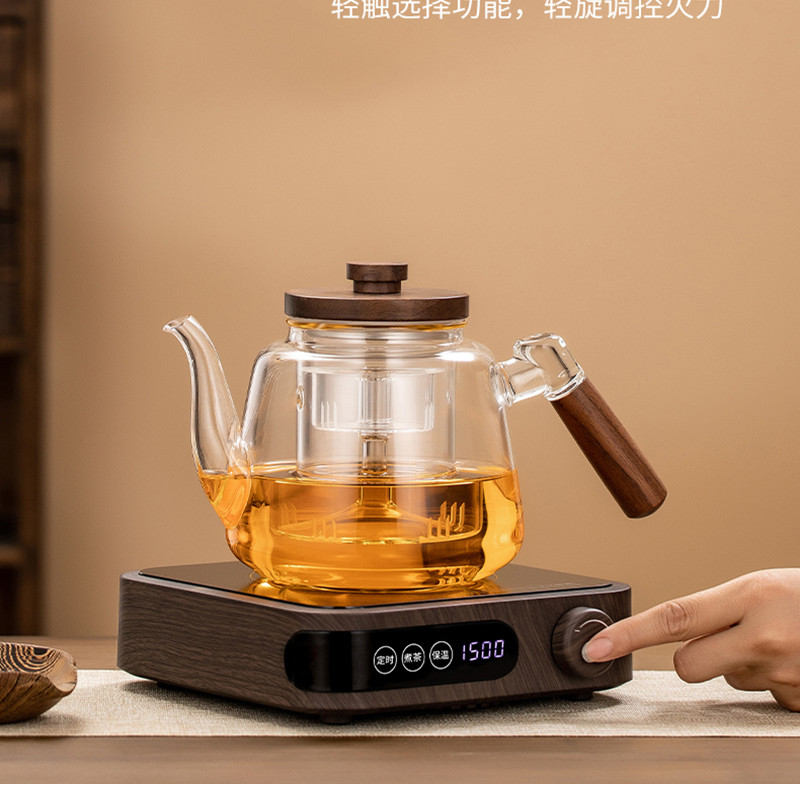 煮茶器玻璃烧水壶蒸煮茶壶电陶炉家用茶具小型养生花茶煮茶炉套装