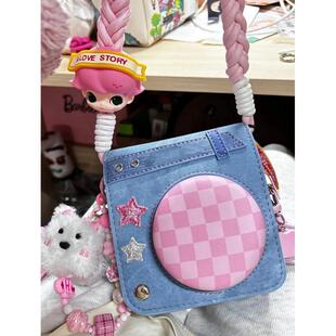 拍立得mini12可爱牛仔相机包mini40甜心保护套相册毛绒收纳包挂绳