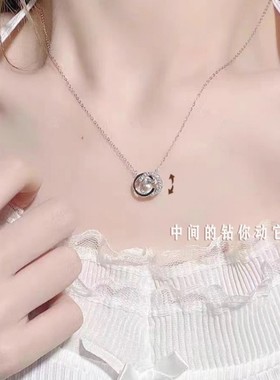 S999足银纯银跳动的心项链女款轻奢小众新款锁骨链送女友生日礼物