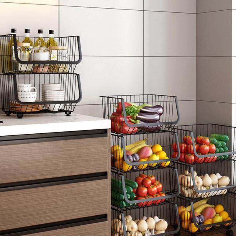 厨房家用蔬菜置物架 铁艺收纳筐落地式多层水果篮子 多功能储物架,厨房/烹饪用具,果蔬置物架/篮/框,淘宝优惠券,粉丝福利购,淘宝优惠卷