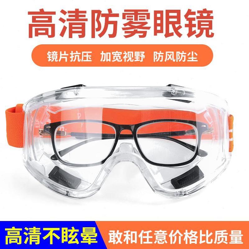 骑行防尘面罩劳保风镜透明护眼眼镜防雾护目镜防护专用防风防飞溅