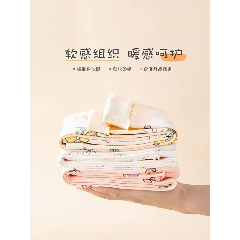 儿童保暖秋裤女童加厚卡通花边磨毛打底裤秋冬新款宝宝外穿长裤子