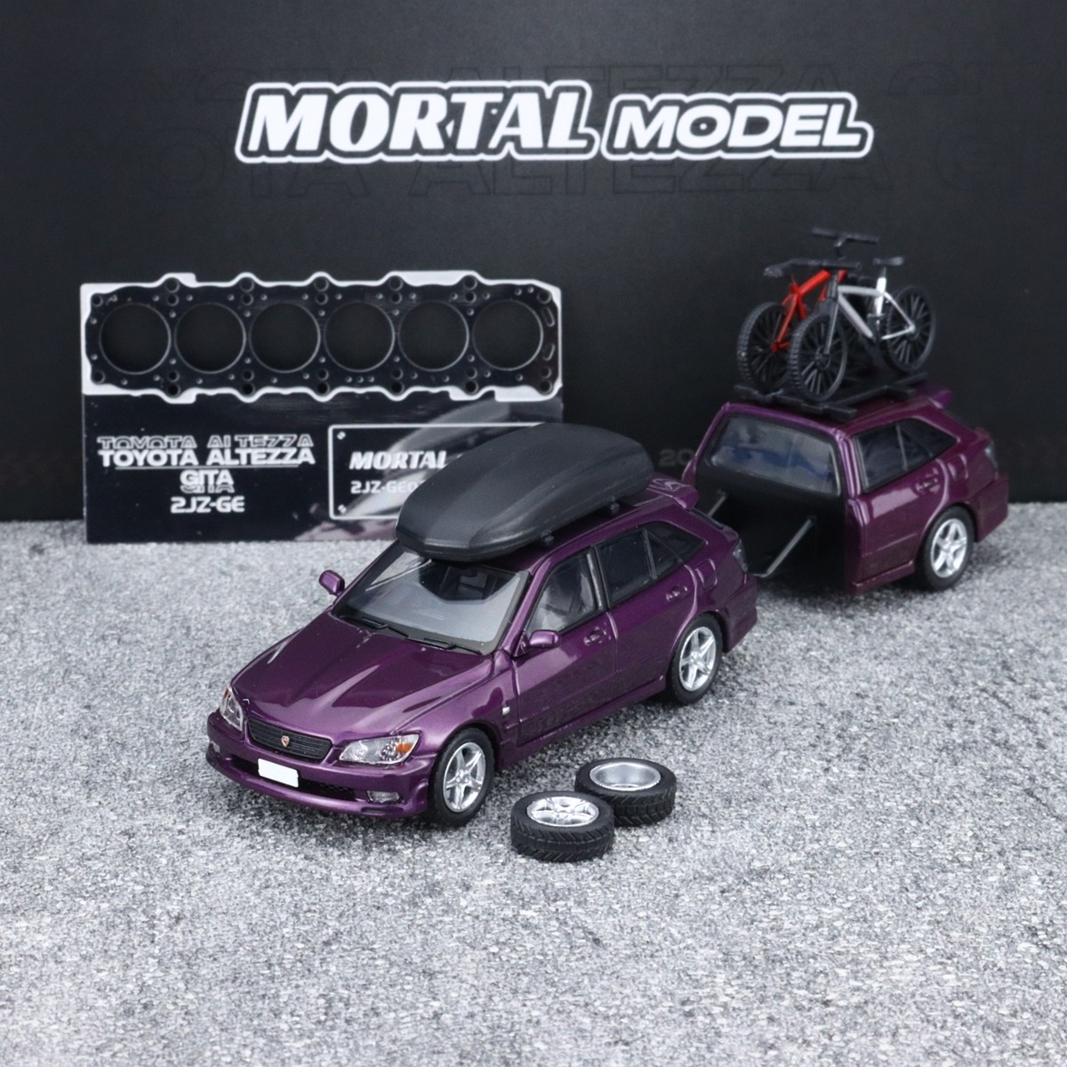 Mortal 展会限定 1:64 丰田 ALTEZZA 咬地鲨 单车/套装 合金车模