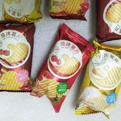 速发比比赞焙烤薯片怀旧晚上解馋膨化小零食休闲食品单独小包装大