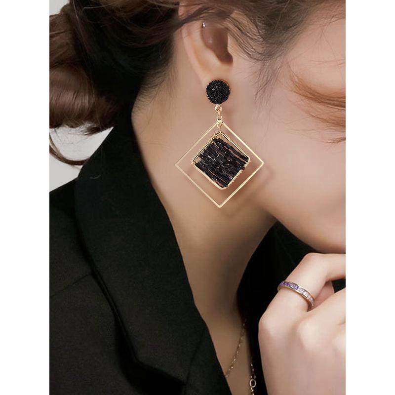 耳环女气质女神范几何菱形长款耳坠个性夸张冷淡风耳饰韩版耳坠,饰品/流行首饰/时尚饰品新,耳环,淘宝优惠券,粉丝福利购,淘宝优惠卷