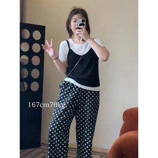 女装 假两件针织短袖 高货大码 法式 微胖mm独特别致 女2025年夏季 新款