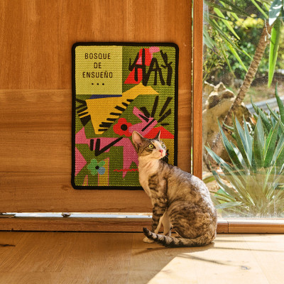 purrre剑麻垫猫抓板艺术装饰画设计耐磨不掉屑贴墙立式耐抓磨爪