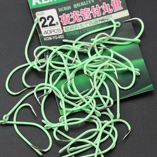 高档钢付圈鲷荧光 碳鱼钩钩强歪嘴管带海钓钩加黑矶钓丸世夜光长