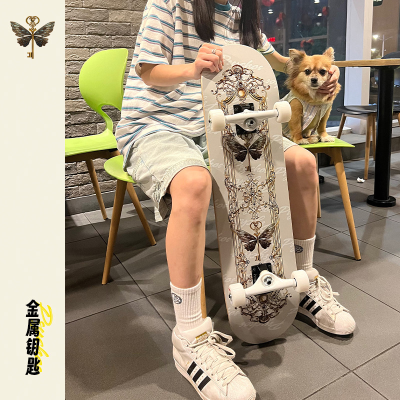 沸点psychos莎可斯专业滑板成人儿童男女生初学双翘代步金属系列