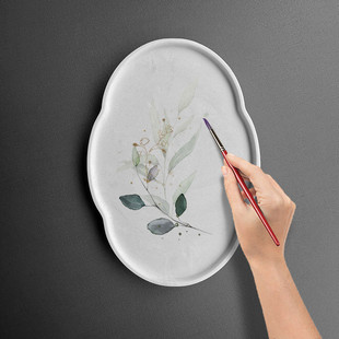 素胚盘子diy摆件可自主创作创意桌面装饰货架房屋室内家庭艺术品