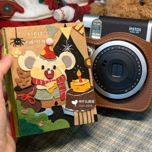 可爱鼠鼠不织布卡册3寸追星小卡拍立得相册送女孩生日相片收纳册