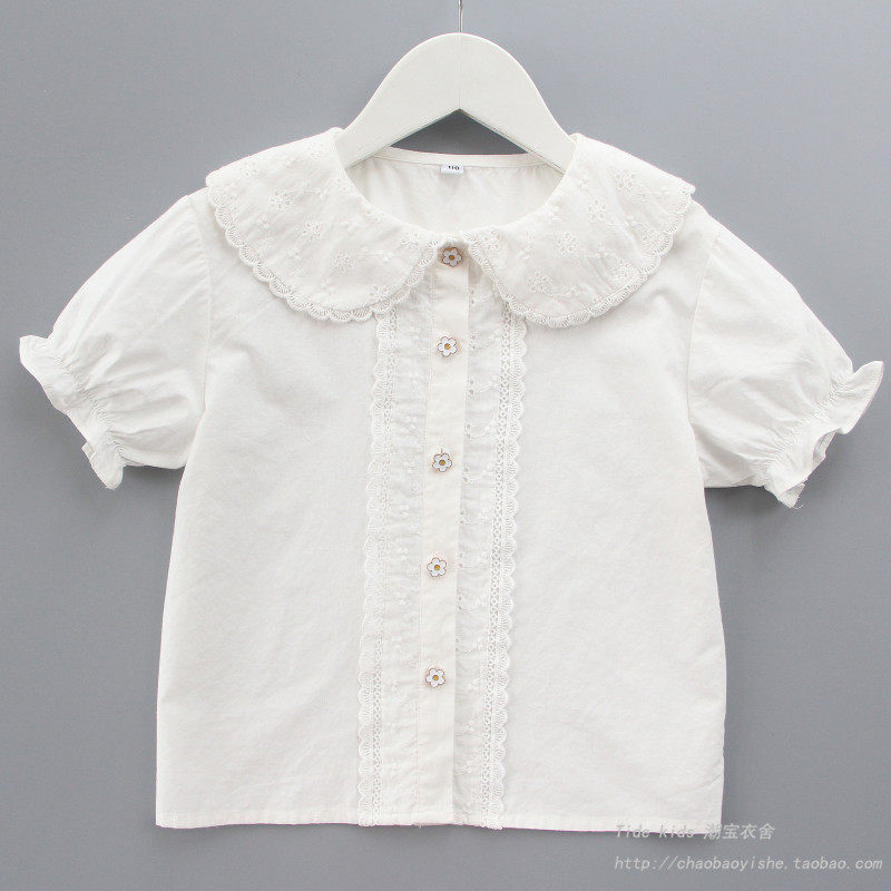 纯棉白色衬衫夏装新款儿童洋气公主衬衣小女孩夏季娃娃衫,童装/婴儿装/亲子装,衬衫,淘宝优惠券,粉丝福利购,淘宝优惠卷