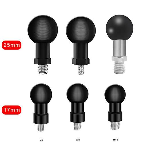 M10球头支架底座M8/M6螺丝固定25mm球头摩托车电动车后视镜孔配件