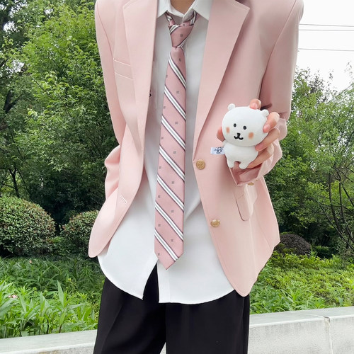 dk制服男jk女粉色西服上衣外套