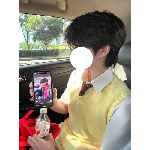 dk日系制服黄色秋冬毛衣马甲jk