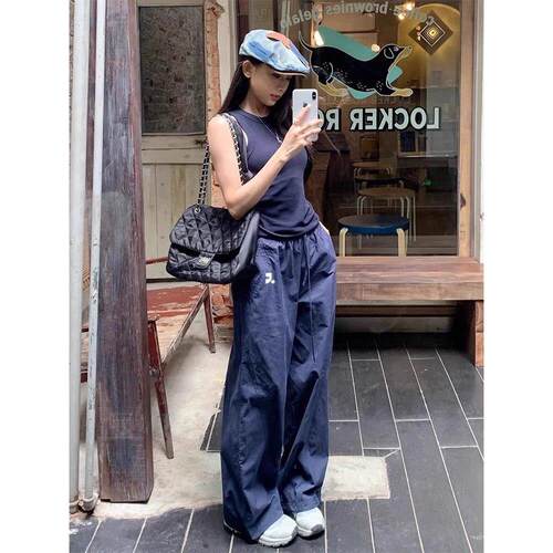 【韩国】RETREIONCN美式辣妹束脚工装裤抽绳运动登山直筒裤女