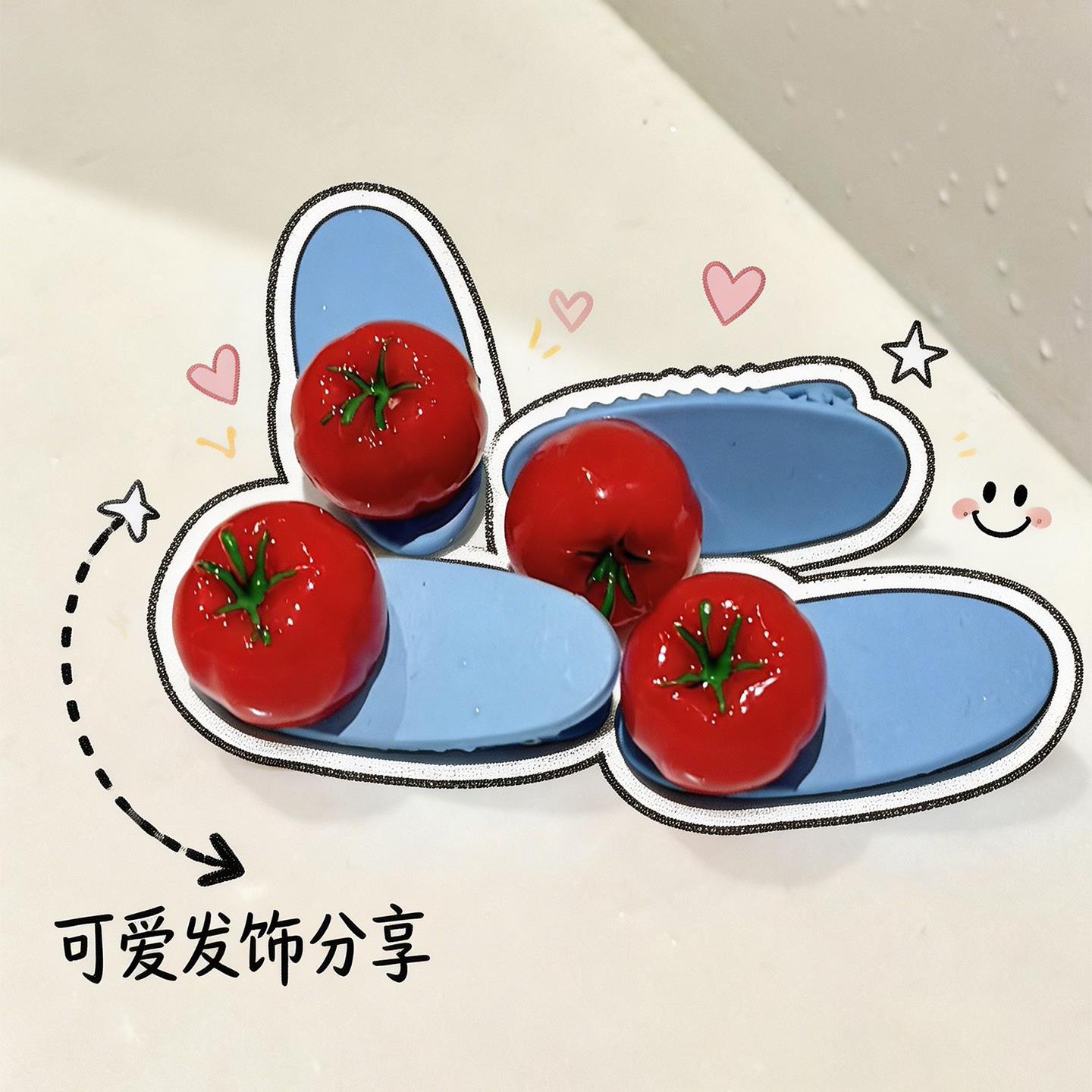 可爱小番茄发夹女ins风韩系边夹学生百搭刘海夹儿童侧边碎发夹子图片